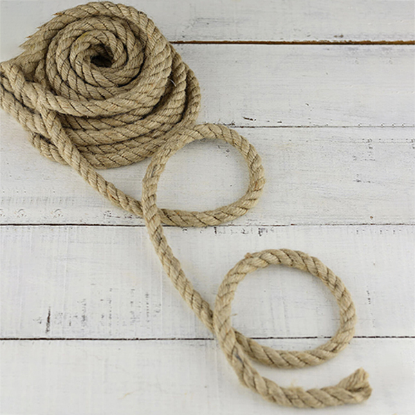 1m Jute Hessian Rope Intricately Braided And Twisted Boating Sash Garden Decking