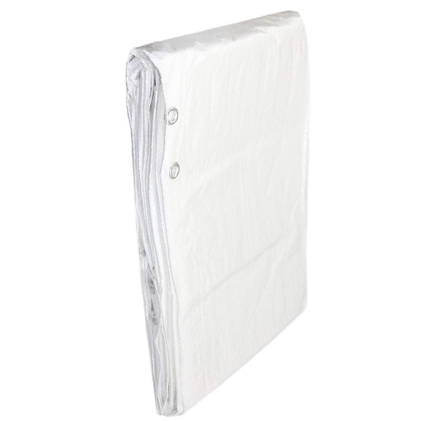 90GSM Heavy-Duty White PE Tarpaulin Durable Reinforced Waterproof Cover Sheets