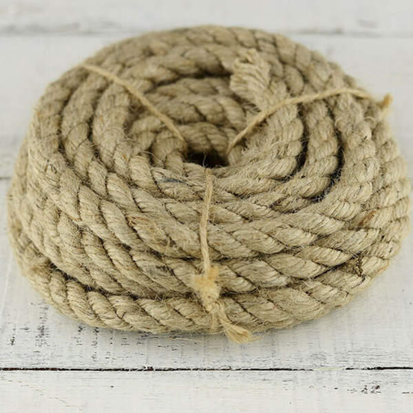 50m Jute Hessian Rope Intricately Braided And Twisted Boating Sash Garden Decking