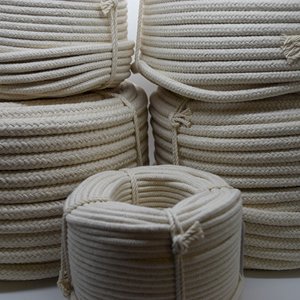 6mm Braided Cotton Rope in Natural Color for Bag Handles & Washing Clothes