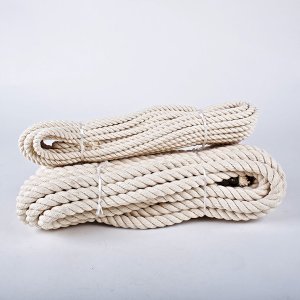 Natural Pure Cotton Rope 3 Strand Braided Twisted Cord Twine Sash