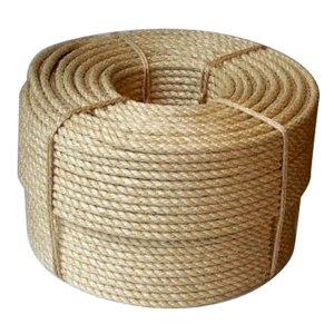 Natural Pure Jute Rope 3 Strand Braided Twisted Cord Twine Sash